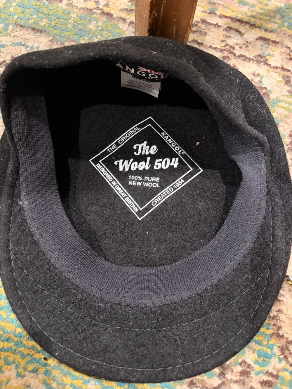 Kangol Black Wool Cap